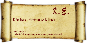 Kádas Ernesztina névjegykártya